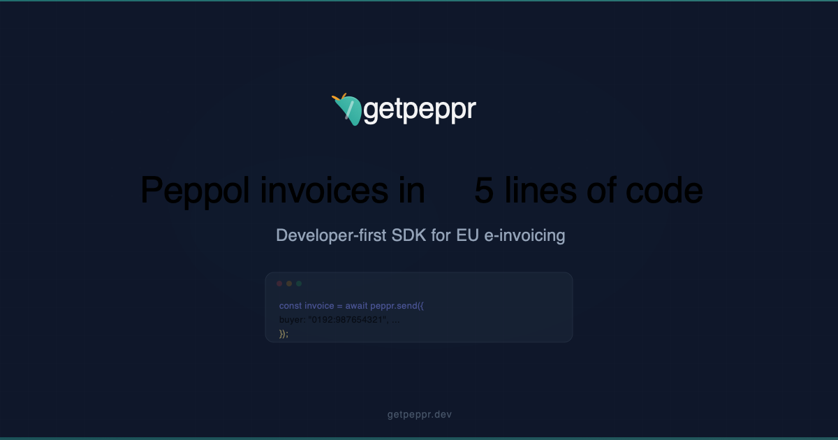 getpeppr — The premium Peppol SDK for EU SaaS founders